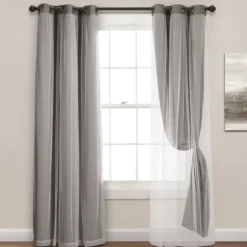 Curtain Panel Set With Overlay, 95 In.-Kirkland's Home Flash Sale