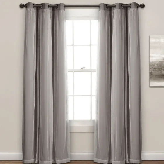 Curtain Panel Set With Overlay, 84 In.-Kirkland's Home Flash Sale