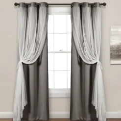 Curtain Panel Set With Overlay, 84 In.-Kirkland's Home Flash Sale