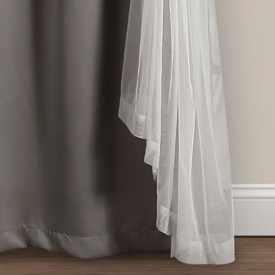 Curtain Panel Set With Overlay, 84 In.-Kirkland's Home Flash Sale