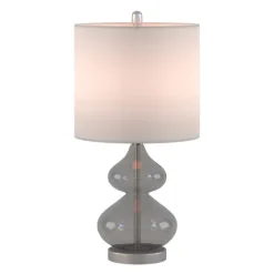 Curved Gray Glass Table Lamps, Set Of 2-Kirkland's Home Shop