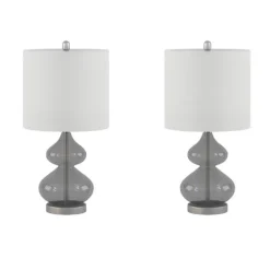 Curved Gray Glass Table Lamps, Set Of 2-Kirkland's Home Shop