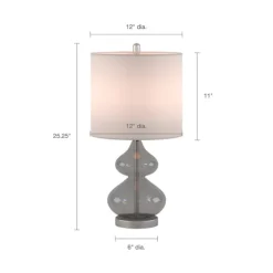 Curved Gray Glass Table Lamps, Set Of 2-Kirkland's Home Shop
