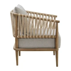 Curved Wood And Jute Rope Accent Chair-Kirkland's Home Sale