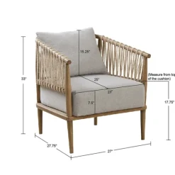 Curved Wood And Jute Rope Accent Chair-Kirkland's Home Sale