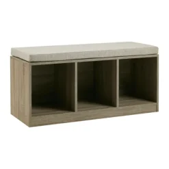 Cushioned Open Cubby Storage Bench-Kirkland's Home Best Sale
