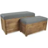 Cushioned Storage Benches, Set Of 2-Kirkland's Home Hot