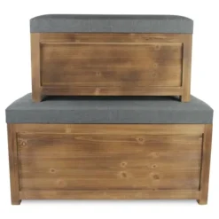 Cushioned Storage Benches, Set Of 2-Kirkland's Home Hot