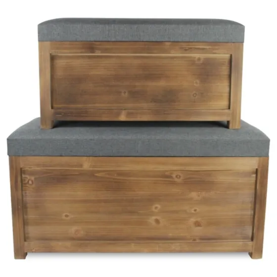 Cushioned Storage Benches, Set Of 2-Kirkland's Home Hot