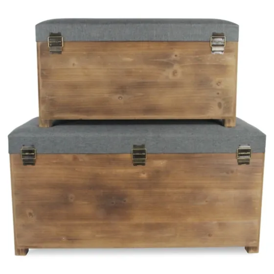 Cushioned Storage Benches, Set Of 2-Kirkland's Home Hot
