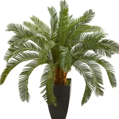 Cycas Floor Plant In Tall Black Planter, 30 In.-Kirkland's Home Sale