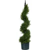 Cypress Spiral Metal Pole Topiary In Black Planter-Kirkland's Home Discount