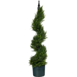 Cypress Spiral Metal Pole Topiary In Black Planter-Kirkland's Home Discount