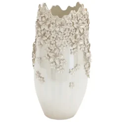 3D Floral Cream Ceramic Vase-Kirkland's Home Online
