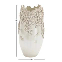 3D Floral Cream Ceramic Vase-Kirkland's Home Online