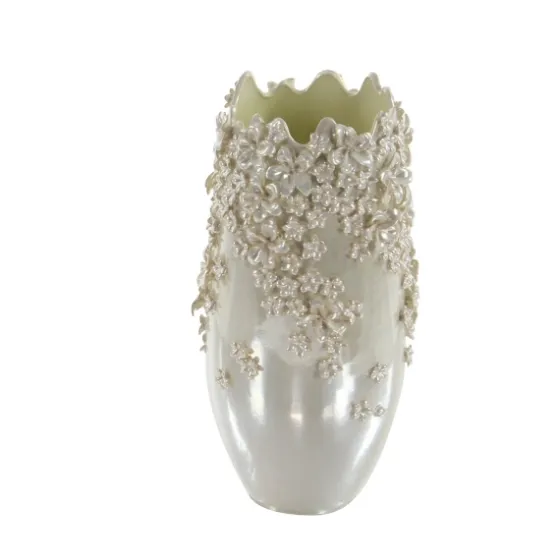 3D Floral Cream Ceramic Vase-Kirkland's Home Online