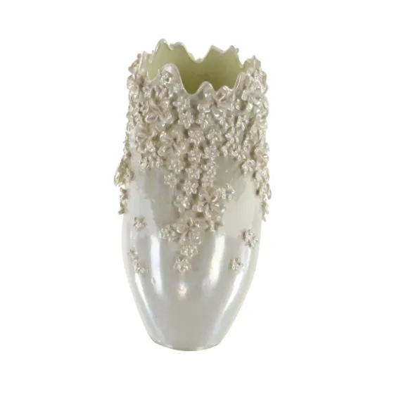 3D Floral Cream Ceramic Vase-Kirkland's Home Online