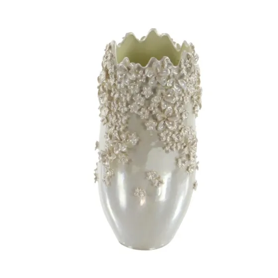3D Floral Cream Ceramic Vase-Kirkland's Home Online