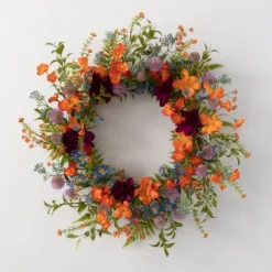 Dahlia Mix Wreath-Kirkland's Home Discount