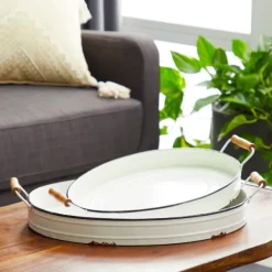 Daisy Farmhouse 2-Pc. Decorative Tray Set-Kirkland's Home Sale