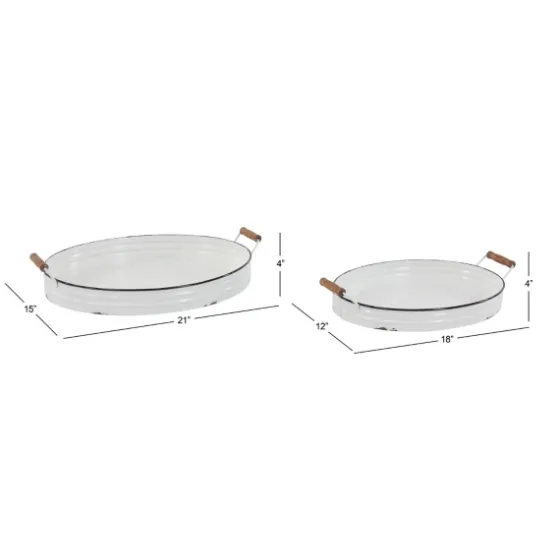 Daisy Farmhouse 2-Pc. Decorative Tray Set-Kirkland's Home Sale