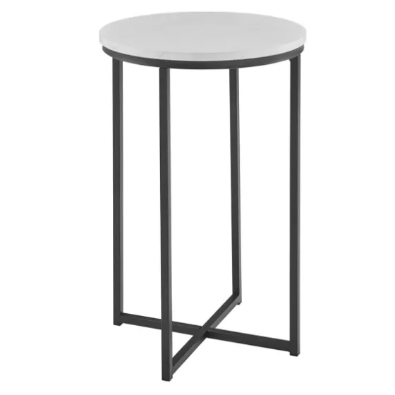 Daisy Faux Marble X Base Accent Table-Kirkland's Home Flash Sale