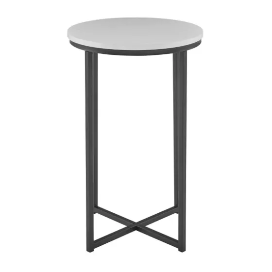 Daisy Faux Marble X Base Accent Table-Kirkland's Home Flash Sale