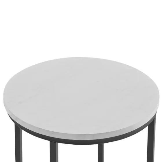 Daisy Faux Marble X Base Accent Table-Kirkland's Home Flash Sale