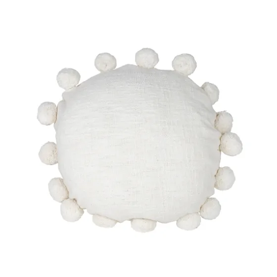 Daisy Soft Poms Round Throw Pillow-Kirkland's Home Shop