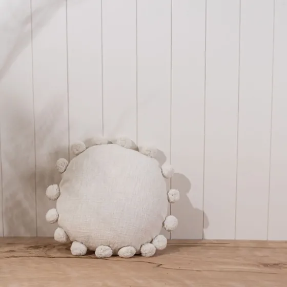 Daisy Soft Poms Round Throw Pillow-Kirkland's Home Shop