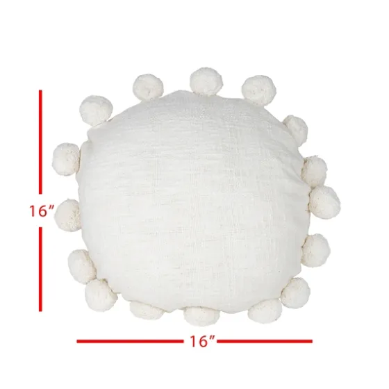Daisy Soft Poms Round Throw Pillow-Kirkland's Home Shop