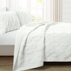 Daisy Trellis Ruffles 3-Pc. Queen Quilt Set-Kirkland's Home Discount
