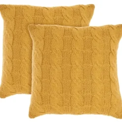 Dandelion Cable Knit Throw Pillows, Set Of 2-Kirkland's Home Best Sale