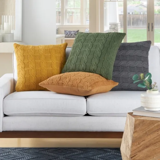 Dandelion Cable Knit Throw Pillows, Set Of 2-Kirkland's Home Best Sale
