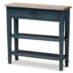 Daphne Blue Bayur Wood Two-Shelf Console Table-Kirkland's Home Hot