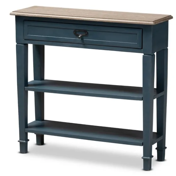 Daphne Blue Bayur Wood Two-Shelf Console Table-Kirkland's Home Hot