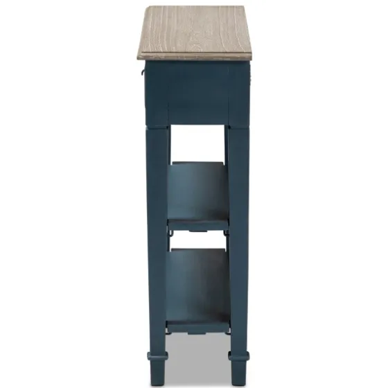 Daphne Blue Bayur Wood Two-Shelf Console Table-Kirkland's Home Hot