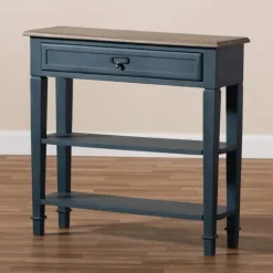 Daphne Blue Bayur Wood Two-Shelf Console Table-Kirkland's Home Hot