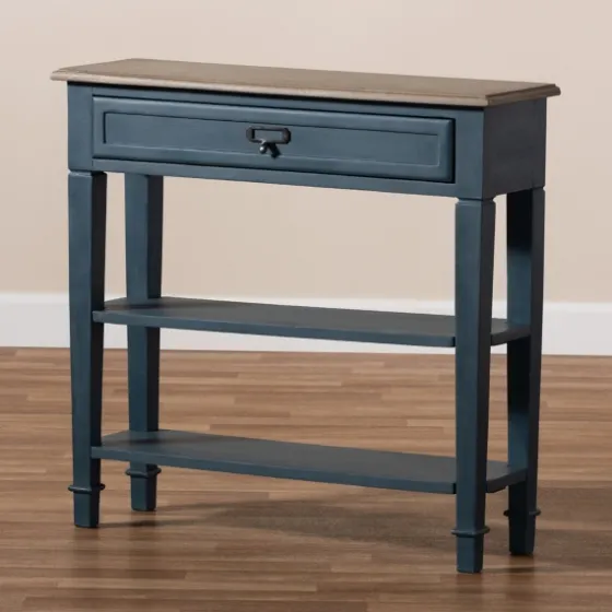 Daphne Blue Bayur Wood Two-Shelf Console Table-Kirkland's Home Hot