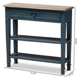 Daphne Blue Bayur Wood Two-Shelf Console Table-Kirkland's Home Hot