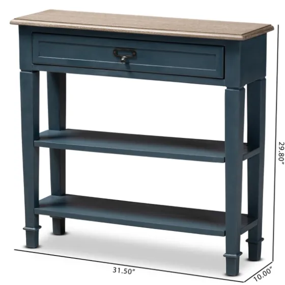 Daphne Blue Bayur Wood Two-Shelf Console Table-Kirkland's Home Hot