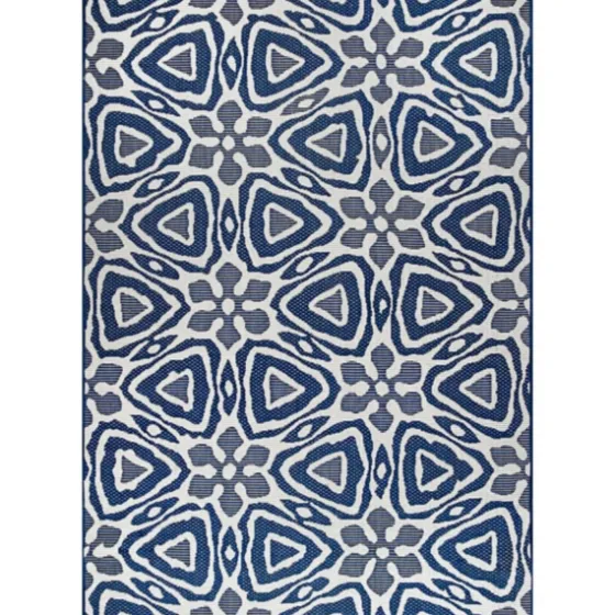Darcie Blue Geometric Outdoor Rug, 5X8-Kirkland's Home Shop