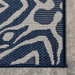 Darcie Blue Geometric Outdoor Rug, 5X8-Kirkland's Home Shop