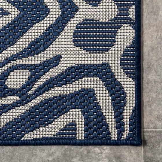 Darcie Blue Geometric Outdoor Rug, 5X8-Kirkland's Home Shop