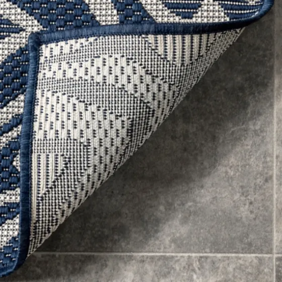 Darcie Blue Geometric Outdoor Rug, 5X8-Kirkland's Home Shop