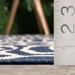 Darcie Blue Geometric Outdoor Rug, 5X8-Kirkland's Home Shop