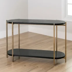 Darcy Black Oval Console Table-Kirkland's Home Flash Sale