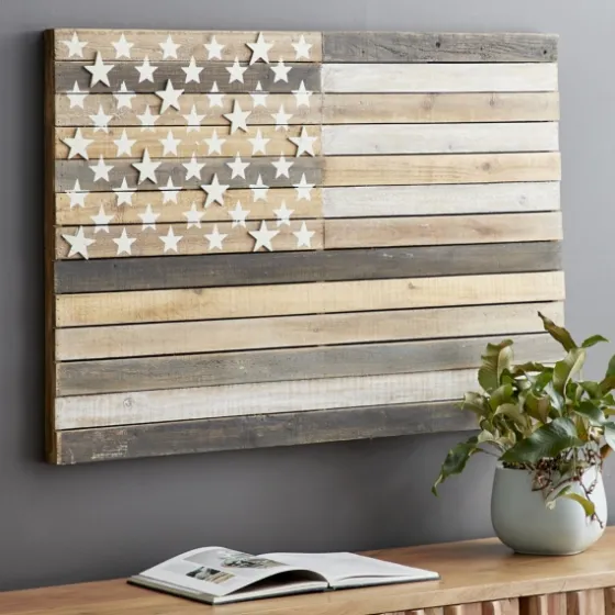 Dark American Flag Wooden Wall Sculpture-Kirkland's Home Best Sale