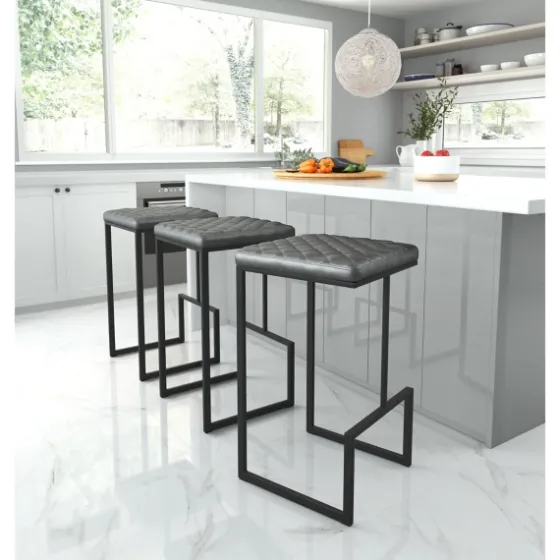 Dark And Black Upholstered Barstool-Kirkland's Home Shop