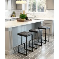 Dark And Black Upholstered Barstool-Kirkland's Home Shop